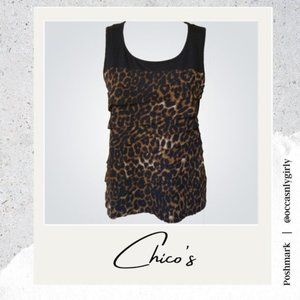 Chico's Layered Leopard Print Tank Top